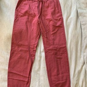J. crew linen capris, blush salmon color, cuffed bottoms, size 2